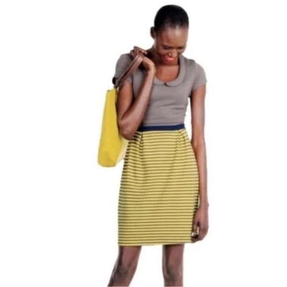Boden Striped Lila Knit Purple Yellow Mini Knit Dress Size US 8 - Picture 1 of 6